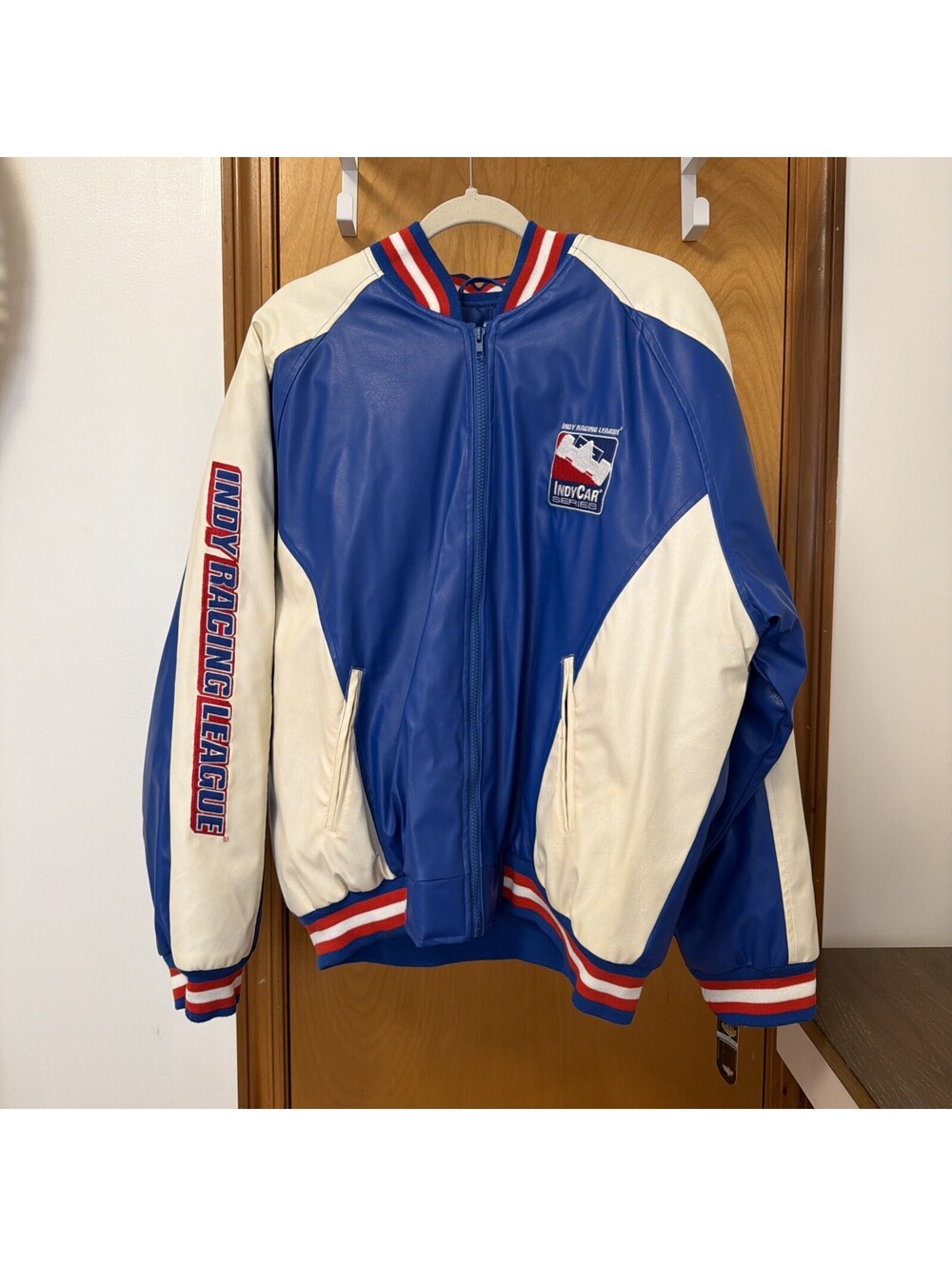 IndyCar Series Racing League Embroidered Logo Front/Back Lined Bomber Jacket L